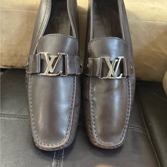 Authentic Louis Vuitton Black Leather Mens Loafer Marked Size 11.5 - Picture 10 of 13